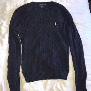 Ralph Lauren Navy Cable Knit Sweater